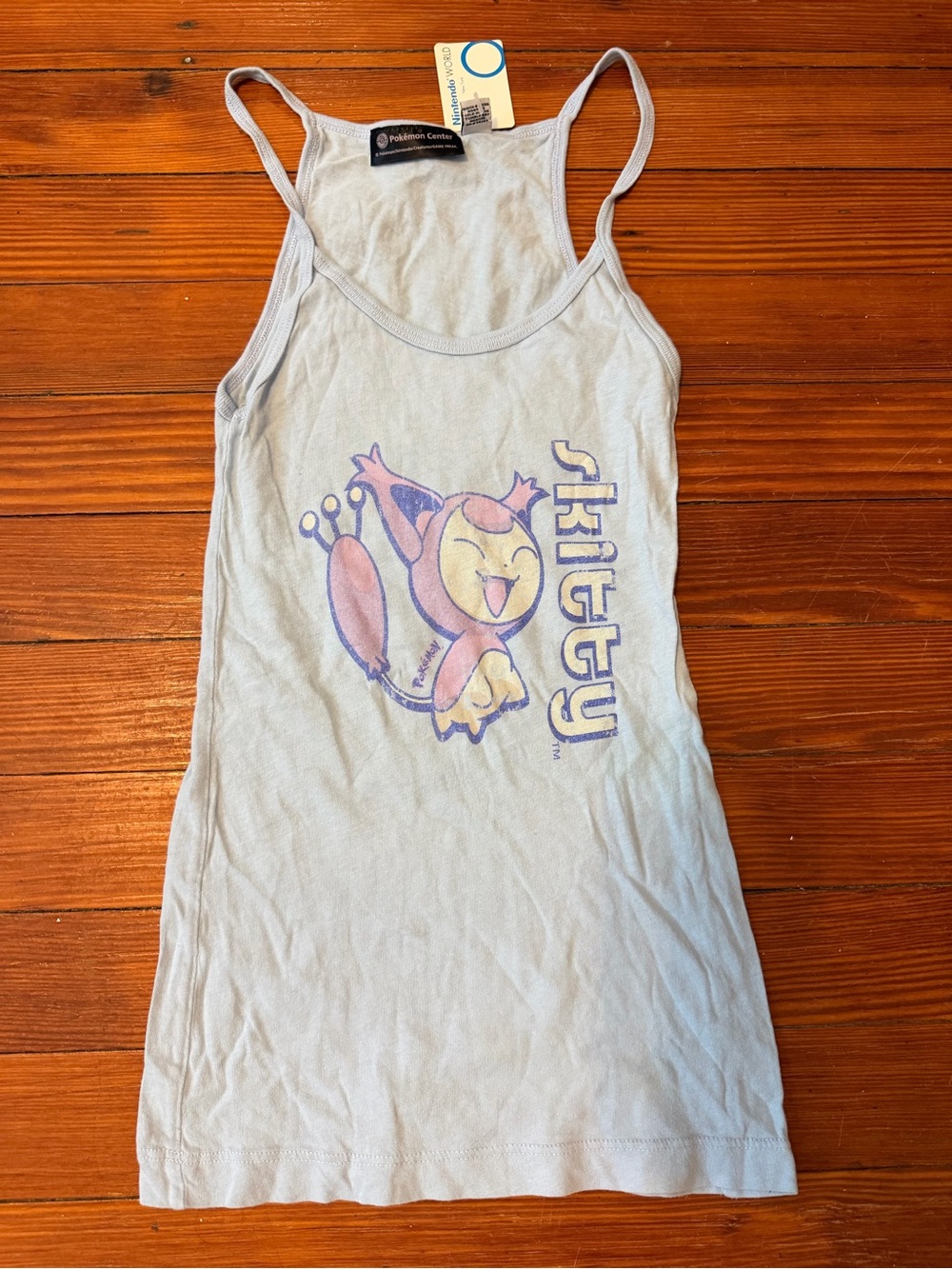New with tags Nintendo Pokémon Light Blue Skitty Graphic Camisole size medium
